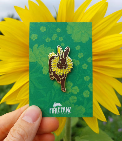 Pins "Flower bunnies" © Firlefanz Design (Sunflower)