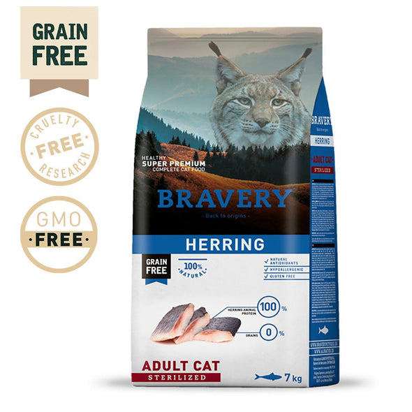 BRAVERY HERRING (ARENQUE) ADULT CAT STERILIZED (GRAIN FREE)
