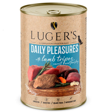 Luger's Daily Pleasures - Alimento húmido para cão adulto - Tripa de cordeiro, cenoura e salsa 400g