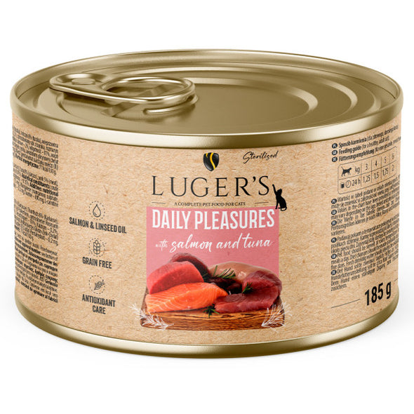 Luger's Daily Pleasures - Alimento húmido para gato esterilizado - Salmão e atum 185g