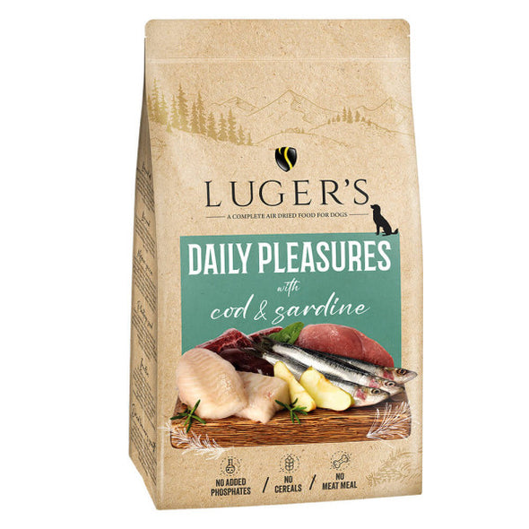 Luger's Daily Pleasures - Ração seca para cão adulto - Bacalhau e Sardinha 9kg