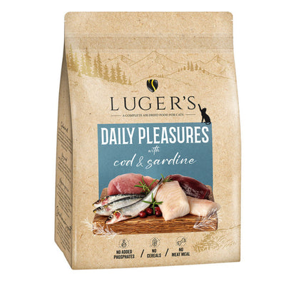 Luger's Daily Pleasures - Ração seca para gato adulto - Bacalhau e Sardinha 1kg