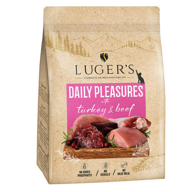 Luger's Daily Pleasures - Ração seca para gato adulto - Peru e Carne de vaca 1kg