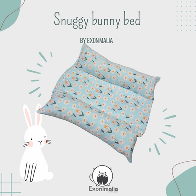 Snuggy Bunny Bed (Flowers Blue) small