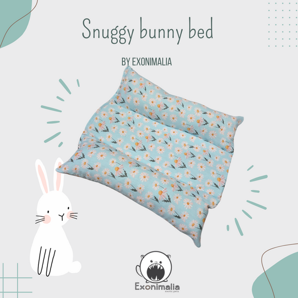 Snuggy Bunny Bed (Flowers Blue) small