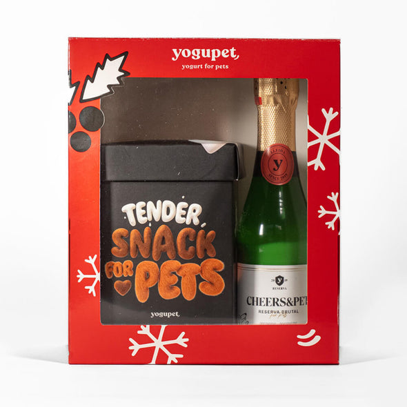 Yogupet - Caixa de Natal com Champanhe + Caixa de Snacks Macios
