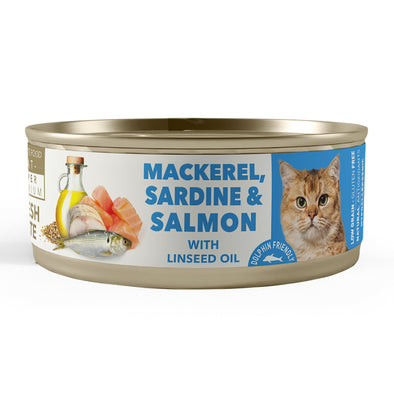 AMITY SUPER PREMIUM CAT "MACKEREL, SARDINE & SALMON" (24 UNIDADES)