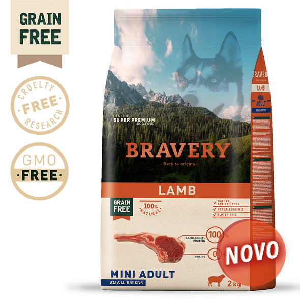 BRAVERY LAMB ADULT MINI-SMALL (GRAIN FREE)(2kg ou 7kg)