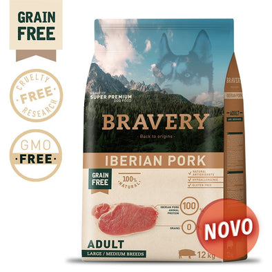 BRAVERY IBERIAN PORK ADULT MEDIUM-LARGE (GRAIN FREE) (4kg a 12kg)