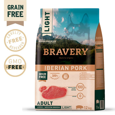 BRAVERY IBERIAN PORK ADULT MEDIUM-LARGE "LIGHT" (GRAIN FREE) (4kg ou 12kg)