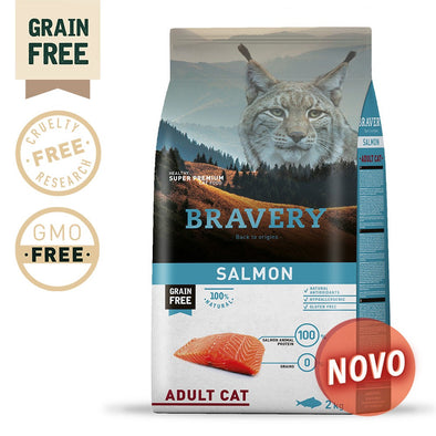 BRAVERY SALMON ADULT CAT (GRAIN FREE)(2kg ou 7kg)