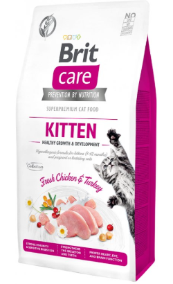Brit Care Cat Grain Free Kitten Healthy Growth & Development | Turkey & Chicken | (2kg e 7kg)