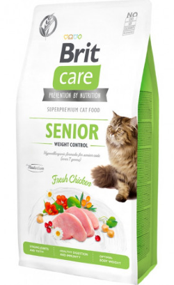 Brit Care Cat Grain Free Senior Weight Control | Chicken & Peas | (400gr, 2kg e 7kg)