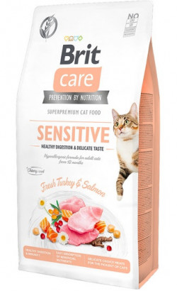 Brit Care Cat Grain Free Sensitive Healthy Digestion & Delicate Taste | Turkey & Salmon | (2kg e 7kg)