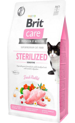 Brit Care Cat Grain Free Sterilized Sensitive | Rabbit & Peas | (400gr, 2kg e 7kg)
