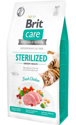Brit Care Cat Grain Free Sterilized Urinary Health | Chicken & Peas | (400gr, 2kg e 7kg)