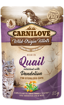 Carnilove Cat Quail with Dandelion | Wet (Saqueta) | 85 g