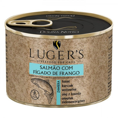 Luger's Húmida Gato - Salmão E Fígado De Frango 185g